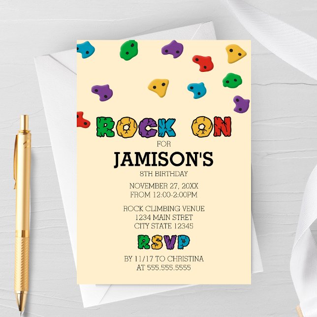 Colorful Rock Climbing Birthday Invitation (Creator Uploaded)