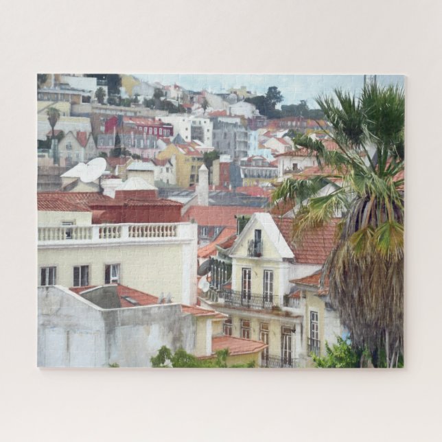 COLORFUL ROOF TOPS Alfama Lisbon,Portugal Jigsaw Puzzle (Horizontal)