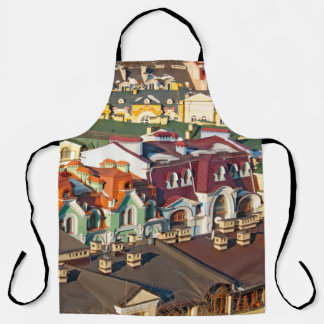 Colorful roofs in winter in Kiev, Ukrainevariegate Apron