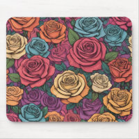 Colorful rose pattern
