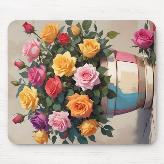 Colorful roses bouquet mouse pad (Front)