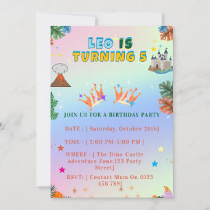 Colorful Royal King Birthday invitation