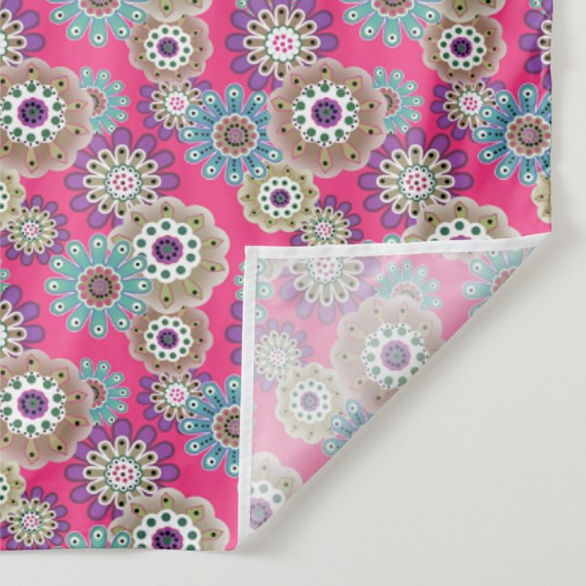 Colorful rustic floral pattern retro  tapestry (Detail)