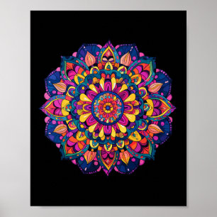 Colorful Sacred Mandala For Meditation And Yoga Poster
