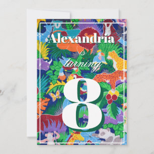 Colorful Safari Theme Birthday Busy Invitation