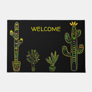 Colorful Saguaro Cactus Southwestern Doormat