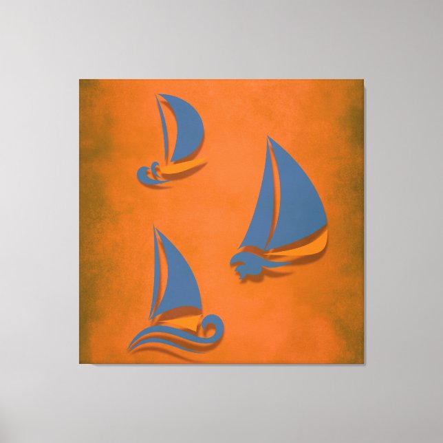 Colorful sail boat canvas print (Front)