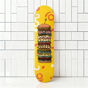Colorful Sandwich Stack Artwork Skateboard