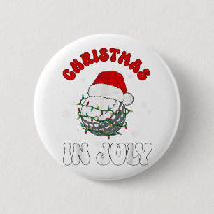 Colorful Santa Hat Lights Funny Golf Lover Christm 6 Cm Round Badge