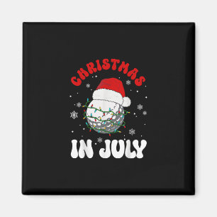 Colorful Santa Hat Lights Funny Golf Lover Christm Magnet