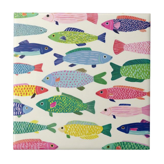 Colorful Sardines Seamless Pattern (1) Tile (Front)