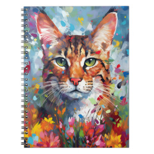 Colorful Savannah cat Notebook