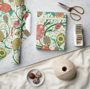 Colorful Scandinavian Easter Eggs Wrapping Paper