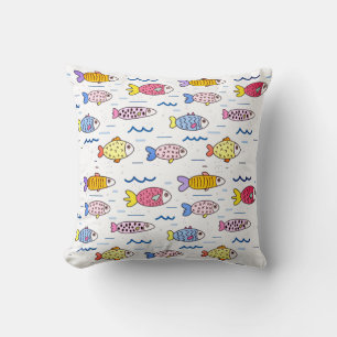 Colorful School of Fish Cushion