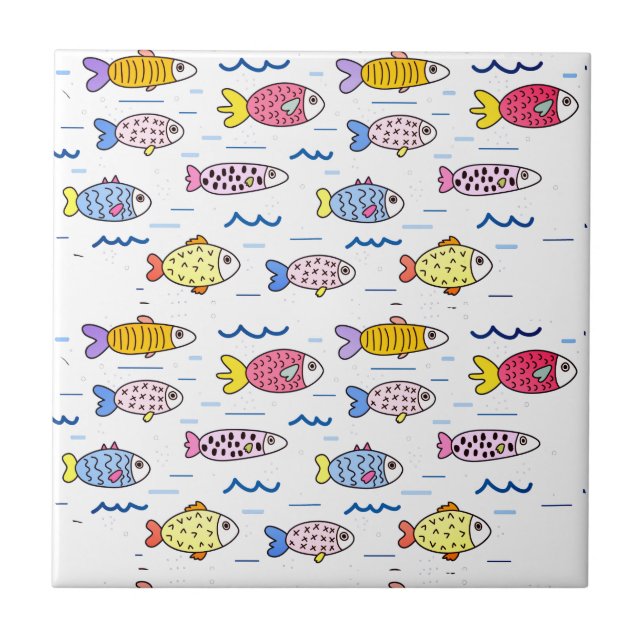 Colorful School of Fish Tile (Front)