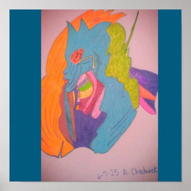  Colorful Sci-fi Fantasy Female Creature  Poster (Front)