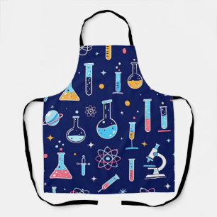 Colorful Science Lab Pattern Modern Chemistry  Apron