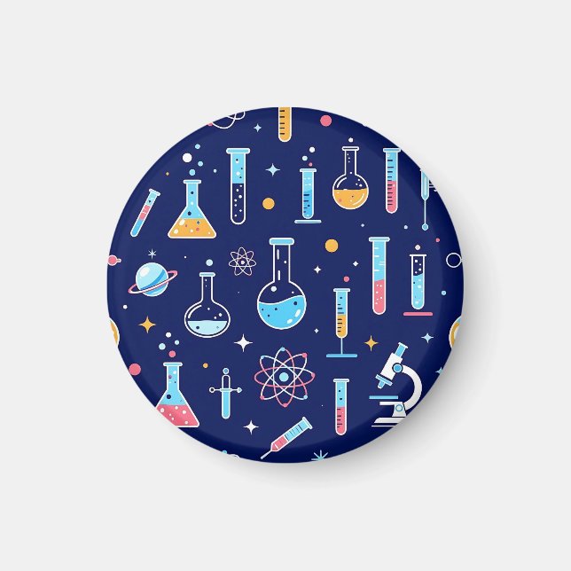 Colorful Science Lab Pattern Modern Chemistry  Magnet (Front)