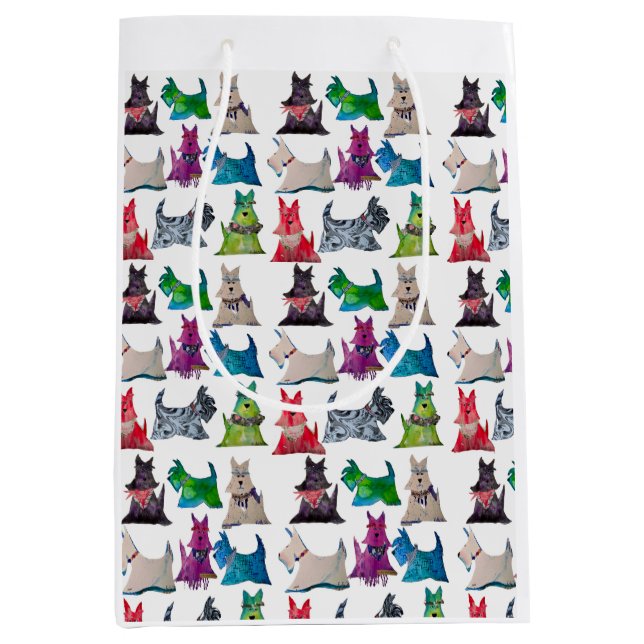 Colorful Scotties Medium Gift Bag (Front)