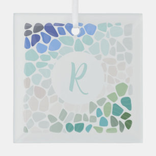 Colorful Sea Glass Keepsake Glass Ornament