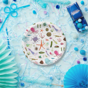 Colorful Sea Life Paper Plate