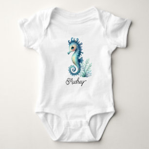 Colorful Seahorse Baby Bodysuit