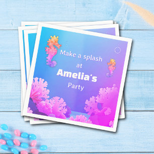 Colorful Seahorse Party  Napkin
