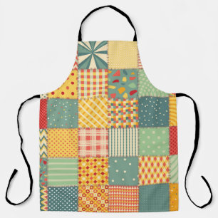 Colorful seamless patchwork pattern with abstract apron