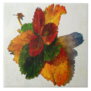Colorful shades of autumn leaves   tile