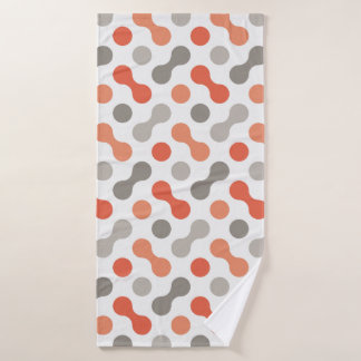 Colorful Shapes (coral and gray) Bath Towel