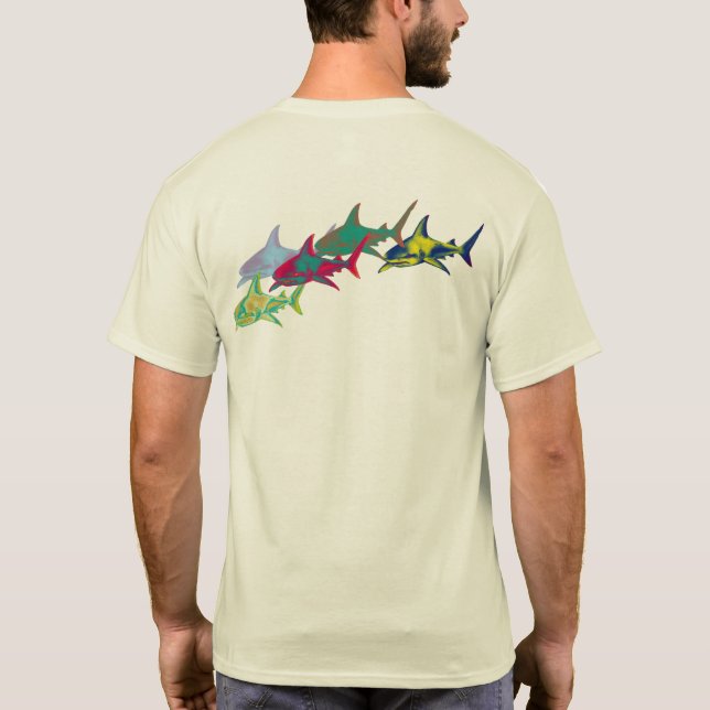 colorful sharks T-Shirt (Back)