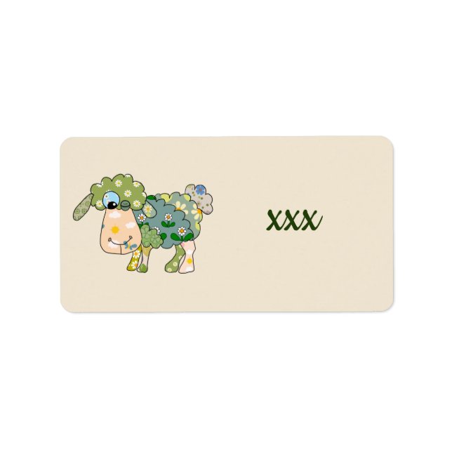 colorful sheep, personalized label (Front)