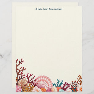 Colorful Shell Border Stationery Paper Custom Letterhead