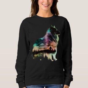 Colorful Sheltie Nature Shetland Sheepdog Reflecti Sweatshirt