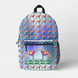 Colorful Silken Windhound Printed Backpack