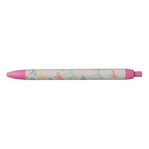 Colorful Simple Bows Pattern Black Ink Pen