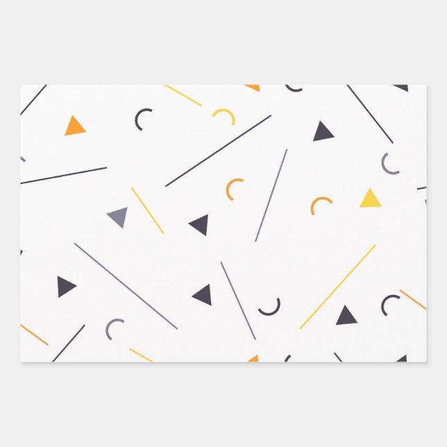 Colorful, simple, trendy, urban geometric design wrapping paper sheet (Front)