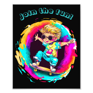 COLORFUL SKATER FUN! PHOTO PRINT
