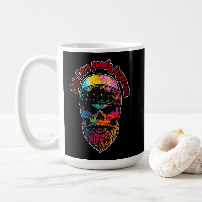 Colorful Skull - Caneca Coffee Mug (With Donut)