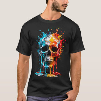 Colorful Skull Gothic Rebellion Art T-Shirt