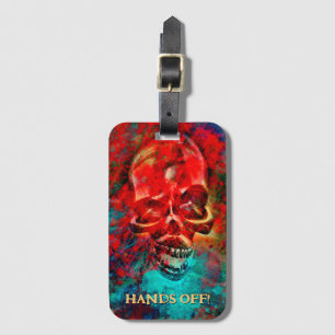 Colorful skull. Hands Off! Luggage Tag