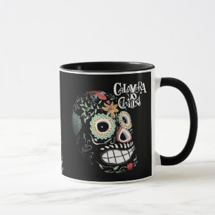 Colorful skull mug with fun designs for Halloween