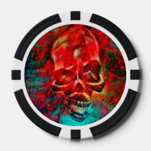 Colorful skull poker chips