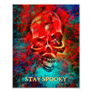 Colorful skull. Stay Spooky Photo Print