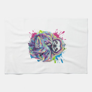 Colorful Sloth Cute Animal Art Funny Graphic Tee T Tea Towel