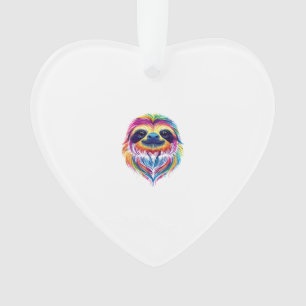 Colorful Sloth Face Cute Rainforest Jungle Animals Ornament