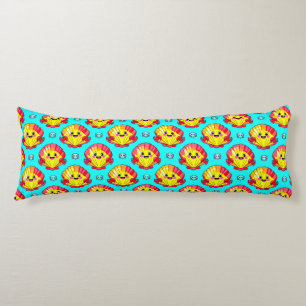 Colorful Smiling Seashells and Crabs Body Cushion