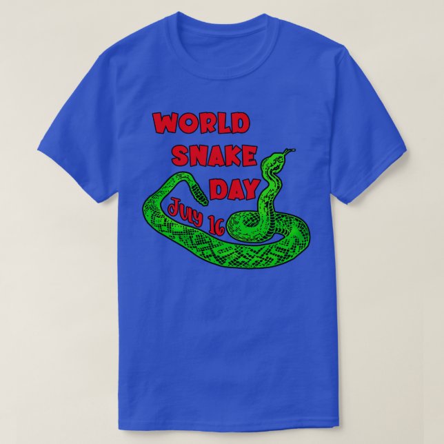 COLORFUL SNAKE WORLD SNAKE DAY JULY T-Shirt (Design Front)