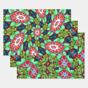Colorful soap flower pattern wrapping paper sheet