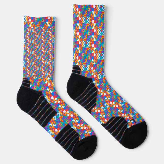 Colorful socks with a jigsaw puzzle pattern (Right)